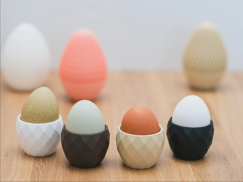 Modern printed low poly egg - 3d,