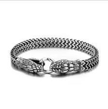 Gothic Snake Bracelet Silver