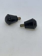 Vintage Small Art Deco Black Bakelite Cabinet / Drawer Knobs Screw Threads  X2