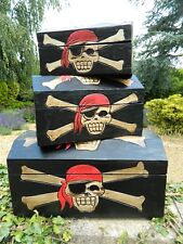 Pirate Chest Treasure Chest Wooden Storage Boxes - Assorted Sizes