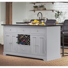 Grey Kitchen Island with Black