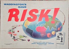 Vintage Original Risk Board Game John Waddington 1960s, White Box Edition - GT46