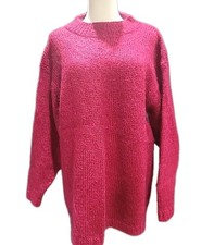Vintage Fenn Wright Manson Sweater Mohair Blend Pullover Womans Fushia Medium LS