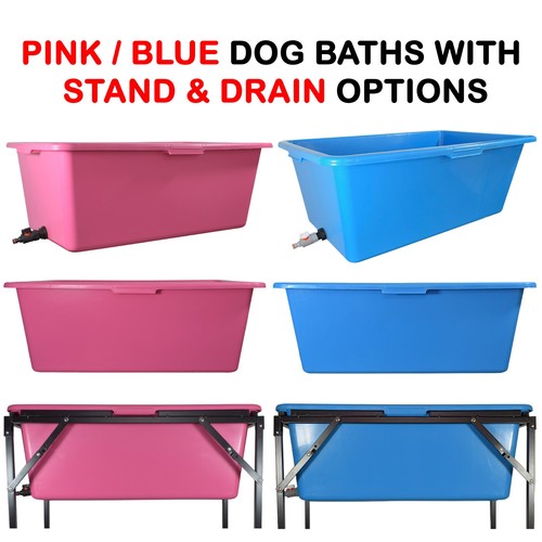 Dog bath tub 90l pink - pink, blue
