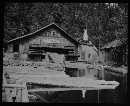 Magic lantern slide sawmill - lantern,