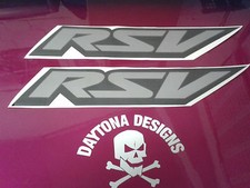 RSV FAIRING CUSTOM DESIGN SILVER & BLACK PAIR GRAPHICS DECALS STICKERS