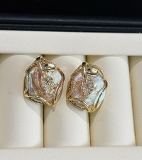 Genuine Freshwater Pearl Baroque Pearl Earrings Studs