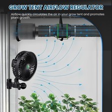 7'' 4 Speed EC Motors Grow Planting Tent Clip Fan Adjustable, , Auto-Oscillating