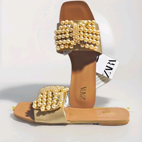 Zara women gold - gold, slip-on
