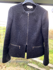 Hobbs black wool mix short jacket size 12 hardly worn