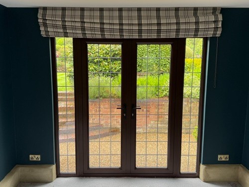 Brown metal doors - brown, with
