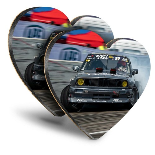 Heart mdf coasters - 2x,