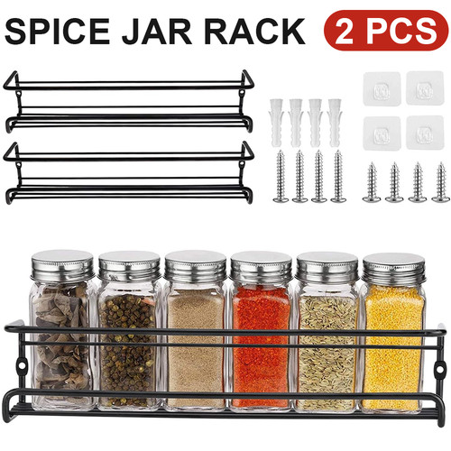 4pcs spice jar rack kitchen - spice,