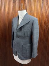 1930s 1940s Style Peak Lapel Belt Back Sports Jacket Vintage Mens 35 36 Suit