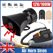 12V Car Air Horn Megaphone Loud MIC Police Siren Speaker Emergency 7 Sound Tone