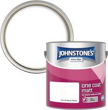 Johnstone's One Coat Matt Emulsion Paint 🎨 Pure Brilliant White 2.5L Fast Dry
