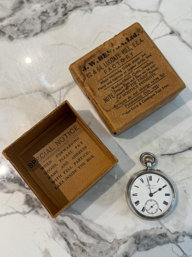 Benson silver pocket watch - j.w.benson,