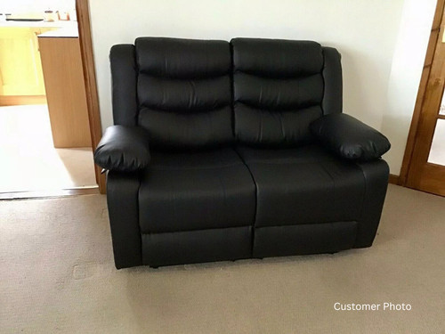 Black leather manual - leather, recliner