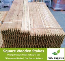 20 x Square Wooden Tree Stakes 1.8m (6ft) tall x 32mm wide pressure treated wood