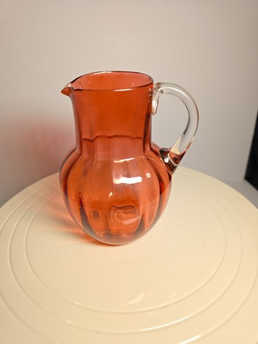Vintage amber art glass - amber, jug