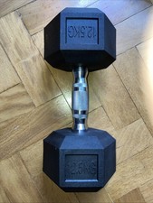 Homcom A91-020V01 12.5 kg Single Rubber Hex Dumbbell
