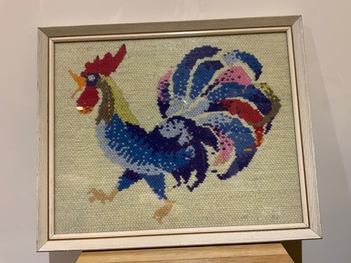 Vintage framed handmade - framed, wool
