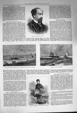 Old Antique Print 1874 Watts