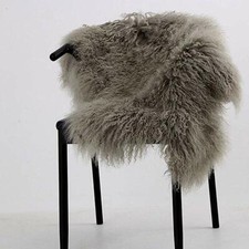 Khaki MONGOLIAN FUR SHEEPSKIN