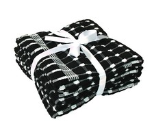 Pack of 4 BLACK & WHITE Check 100% Cotton Extra Large Kitchen Terry Tea Towels 