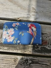 Cora Taylor Blue Pvc Floral Wallet Purse Bird  New