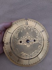 ANTIQUE ENGRAVED BRASS FUSEE BRACKET CLOCK DIAL