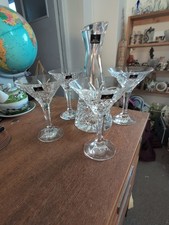 Beautiful Royal Doulton Martini Set 4 Large Glasses Decanter & Stiring Stick