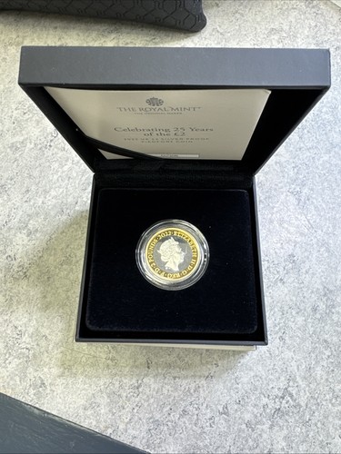 Silver proof piedfort coin - piedfort,
