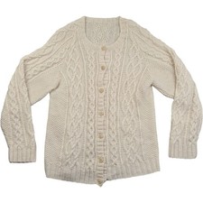 Cardigan M Women's Cream Wool