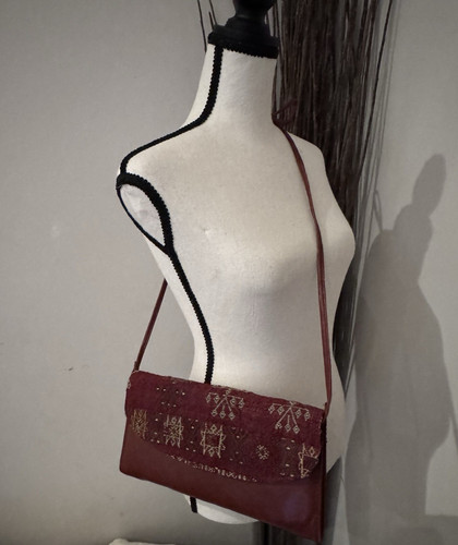 Burgundy geometric crossbody - geometric,