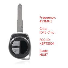 UK 2 Buttons Full Remote Key Fob For Suzuki Grand Vitara Swift Jimny Alto 433Mhz