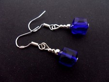 A PAIR COBALT BLUE CUBE