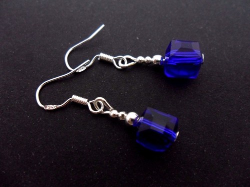 Pair cobalt blue cube - blue,