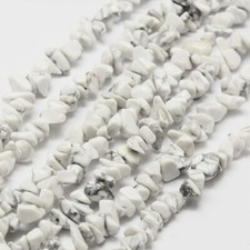 Small Natural Howlite Bead Chips - White Chakra Crystals -  3-7mm - 1 Strand