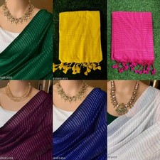 Women's Plan Solid Zari Lines