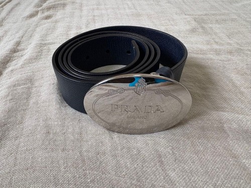 Prada leather belt with - prada, silver