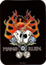 MAN'S RUIN STICKER DECAL DEVIL