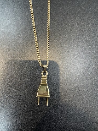 Gold tone electric plug - gold,