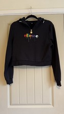 Ellesse Cropped Black Hoodie