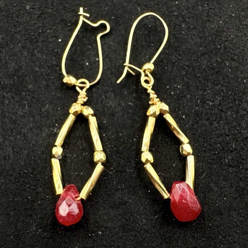 Red gem earrings - gem,