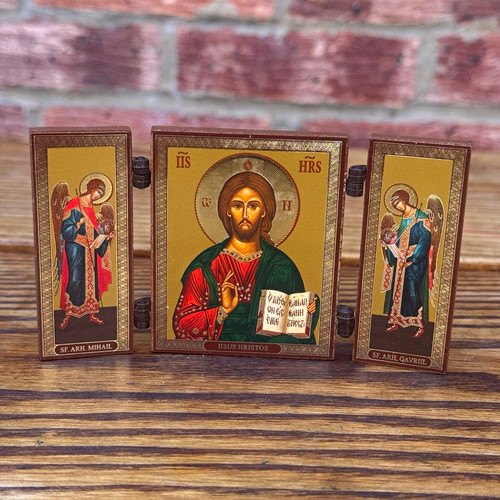 Wooden folding triptych icon - folding,