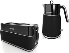 Morphy Richards Black Signature Opulent Jug Kettle & 4 Slice Toaster Set