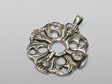 Sterling silver 925 Scottish thistle design necklace pendant ladies vintage