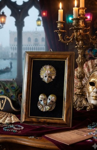 Vintage framed masquerade mask - framed,