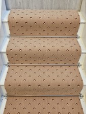 Wilton Stair Carpet Runner 6.5mm / Upto 13 Steps - 68cm Wide - Beige - 100% Wool